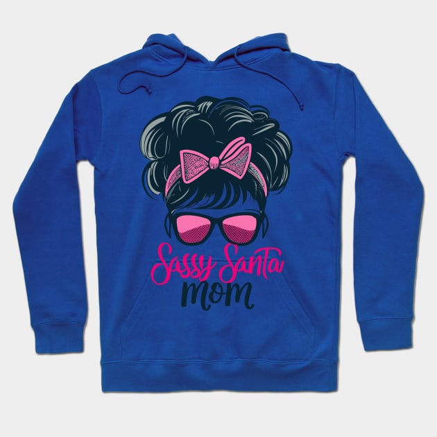 "Sassy Santa Mom Silhouette" - Funny Christmas Mom Hoodie by stickercuffs